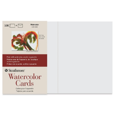 Strathmore 400 Series Watercolor Cards With Envelopes  5"x6 7/8" (100ct)  ST105-650