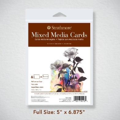 Strathmore Mixed Media Cards & Envelopes 6ct,184lbs 5" x 6 7/8"  ST205-462