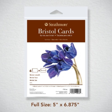 Strathmore Series 400 Bristol Cards and Envelopes straight edges, 5"x 6 7/8", 6Pk  ST105-66