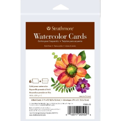 Strathmore 400 Series Watercolor Announments Cards With Envelopes   3 1/2"x4 7/8"  6ct  ST205-23