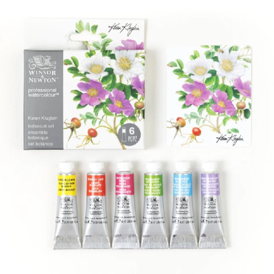 Winsor & Newton Artists Professional Watercolors Karen Kluglein Botanical Set  WN0190831