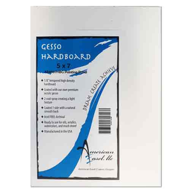 American Easel Tempered Gessoed Hardboard Panel 5"x7"  AE0507HBG