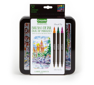Crayloa Signature Brush & Detail Dual-Tip Markers   BS58-6501