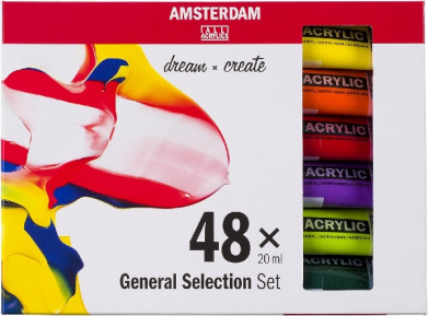 Royal Talens Amsterdam Acrylic Paint Set 0.67oz/20ml - (48 Pack) Standard Series