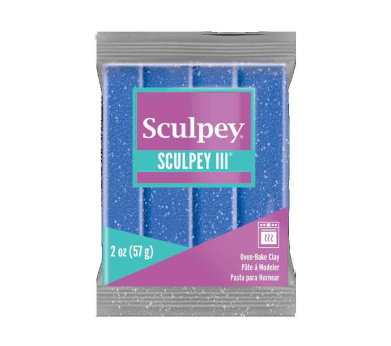 Sculpey III Oven-Bake Clay (2oz bar) - Blue Glitter
