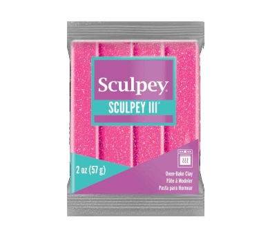 Sculpey III Oven-Bake Clay (2oz bar) - Pink Glitter