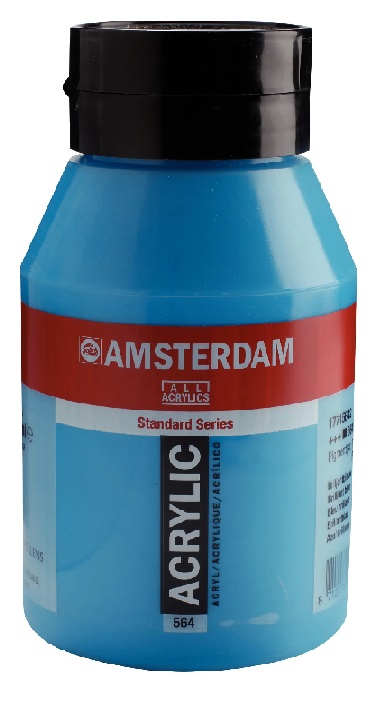 Royal Talens Amsterdam Acrylic Paint - (33.8oz/1000ml) 564 Brilliant Blue