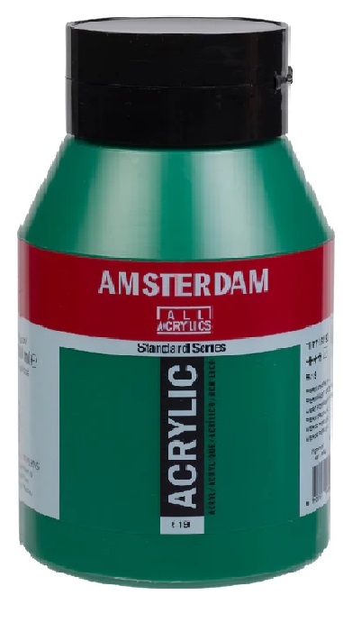 Royal Talens Amsterdam Acrylic Paint - (33.8oz/1000ml) 619 Permanent Green Deep