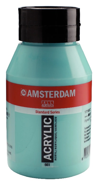 Royal Talens Amsterdam Acrylic Paint - (33.8oz/1000ml) 661 Turquoise Green