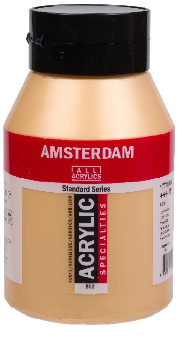 Royal Talens Amsterdam Acrylic Paint - (33.8oz/1000ml) 802 Light Gold