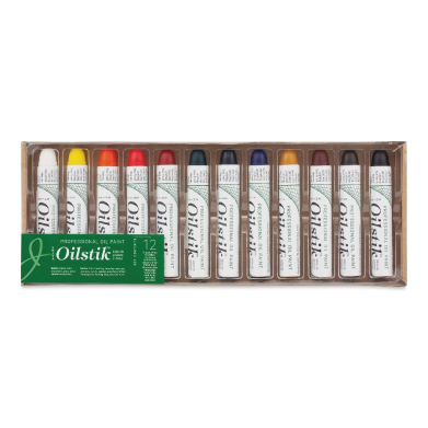 Richeson Shiva Oilstik Paintstiks Professional Grade Set - (12 Pack) Basic colors