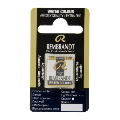 Rembrandt Professional Watercolor Half Pan -106 White Extra Opaque