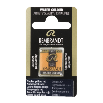 Rembrandt Professional Watercolor Half Pan -224 Naples Yellow Red