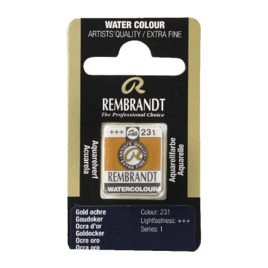 Rembrandt Professional Watercolor Half Pan -231 Gold Ochre