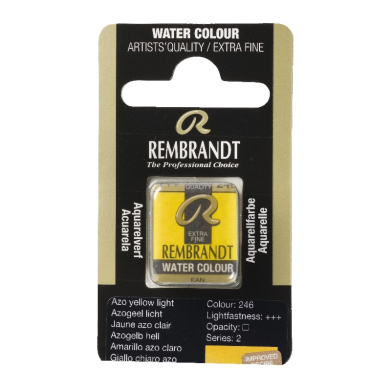 Rembrandt Professional Watercolor Half Pan -246 Cadmium-Free Yellow Light