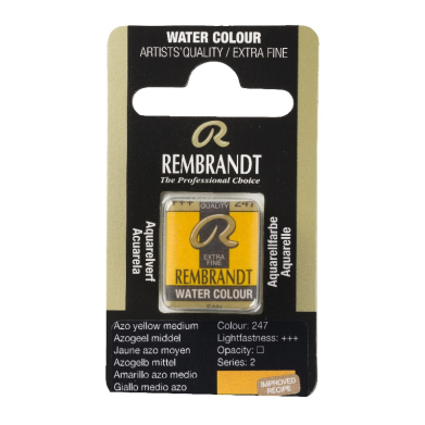 Rembrandt Professional Watercolor Half Pan -247 Cadmium-Free Yellow Medium