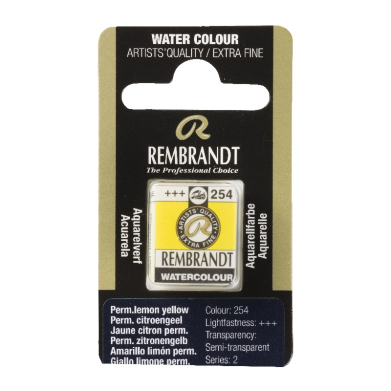 Rembrandt Professional Watercolor Half Pan -254 Permanent Lemon Yellow