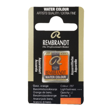 Rembrandt Professional Watercolor Half Pan -297 Benzimidazolone Orange