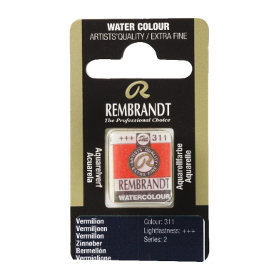 Rembrandt Professional Watercolor Half Pan -311 Vermilion