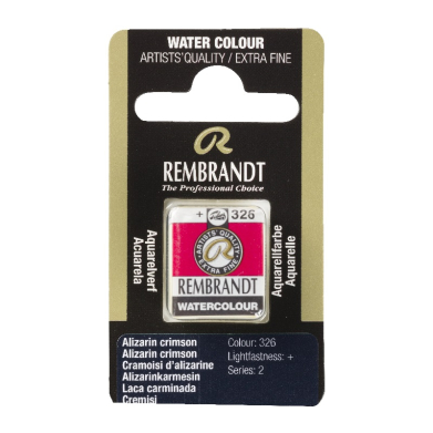 Rembrandt Professional Watercolor Half Pan -326  Alizarin Crimson