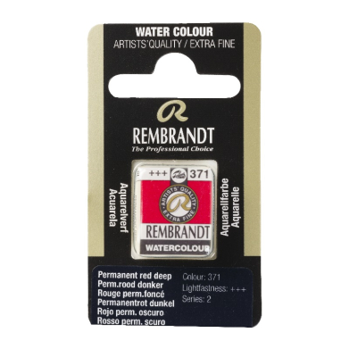 Rembrandt Professional Watercolor Half Pan -371  Permanent Red Deep