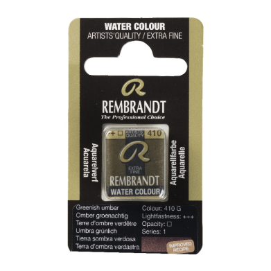 Rembrandt Professional Watercolor Half Pan -410 Greenish Umber