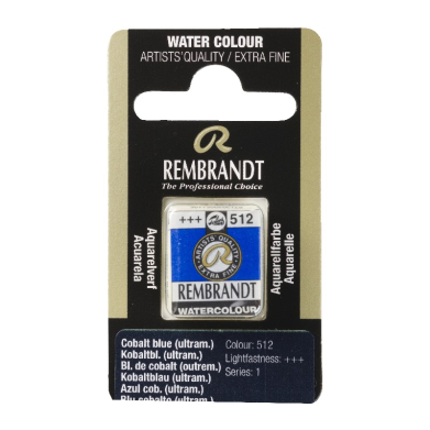 Rembrandt Professional Watercolor Half Pan -512 Cobalt Blue Ultramarine