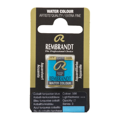 Rembrandt Professional Watercolor Half Pan -586 Cobalt Turquoise Blue