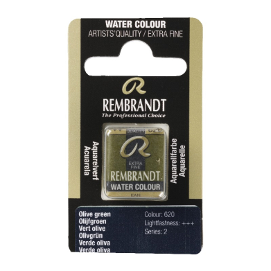 Rembrandt Professional Watercolor Half Pan - 620 Olive Green