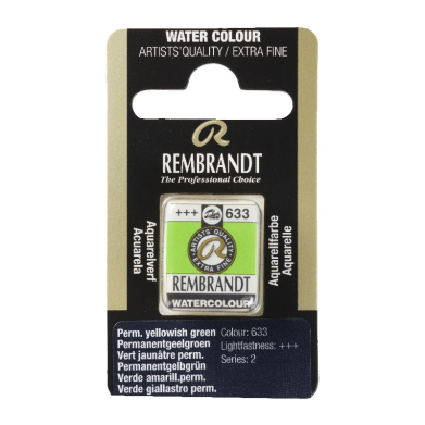 Rembrandt Professional Watercolor Half Pan - 633 Permanent Yellow Green