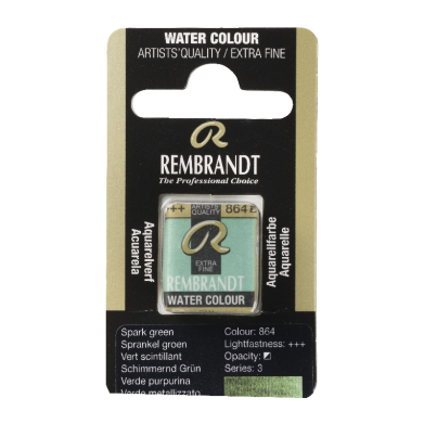 Rembrandt Professional Watercolor Half Pan -864 Sparkle Green