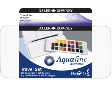 Daler Rowney Aquafine Travel Watercolor Set- 24 Colors 131900102