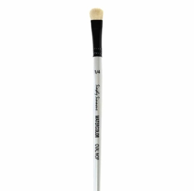 Daler Rowney Simply Simmons Mixed Media Brush - Short Handle, White Goat Oval Mop, Size 1/4"  DR255452025