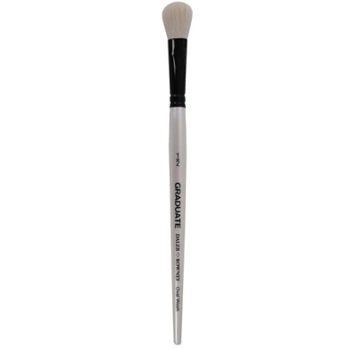 Daler Rowney Simply Simmons Mixed Media Brush - Short Handle, White Goat Oval Mop, Size 1/2"  DR255452050