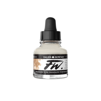 Daler Rowney FW Acrylic Artists Ink - (1oz bottle)- Shimmering Gold 709