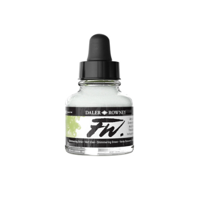 Daler Rowney FW Acrylic Artists Ink - (1oz bottle)- Shimmering Green 714