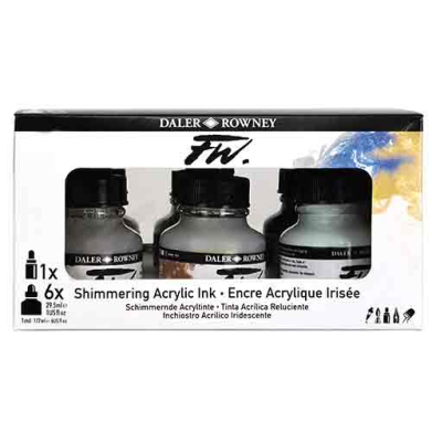 Daler Rowney FW Acrylic Artists Ink Set - Shimmering Set 160110007