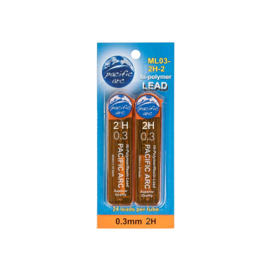 Pacific Arc Hi-Polymer Resin Mechanical Pencil Lead Refills  0.3mm 2H (2-24ct tubes)