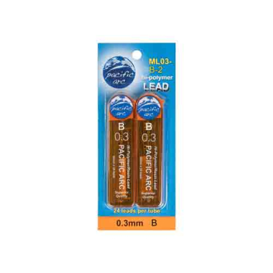 Pacific Arc Hi-Polymer Resin Mechanical Pencil Lead Refills  0.3mm B (2-24ct tubes)
