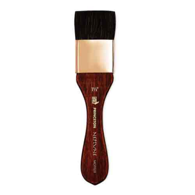 Princeton Neptune Series 4750 Synthetic Squirrel Brush – Short Handle Mottler  1 1/2"  PRN4750M150