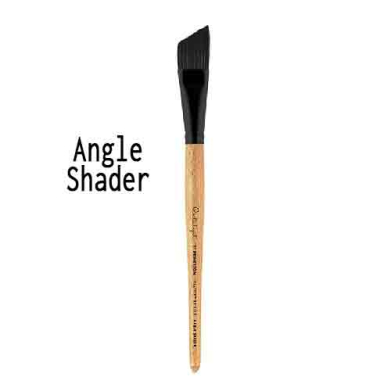 Princeton 6450 Series Catalyst Polytip Bristle Brush - Short Handle Angle Shader 1/4"