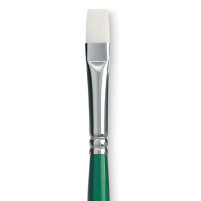 Princeton Summit 6100 Series White Synthetic Long Handle Brush for Oil & Acrylic - Angle Bright 6