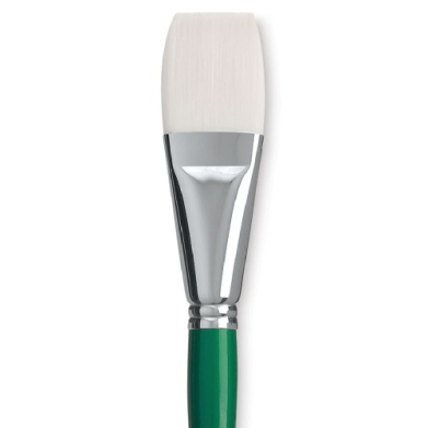 Princeton Summit 6100 Series White Synthetic Long Handle Brush for Oil & Acrylic - Flat 16