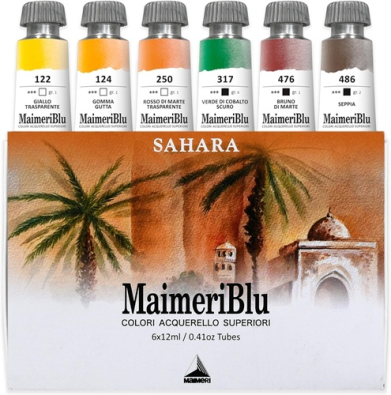 MaimeriBlu Sahara Thematic Set 12ml Watercolor Set  6ct   M1698054