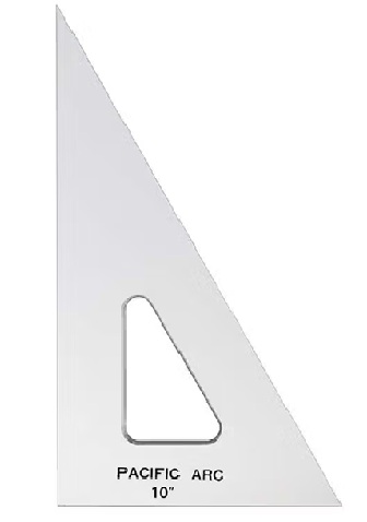 Pacific Arc Scholastic 10" Clear 30/60 Triangle -  PAST360-10
