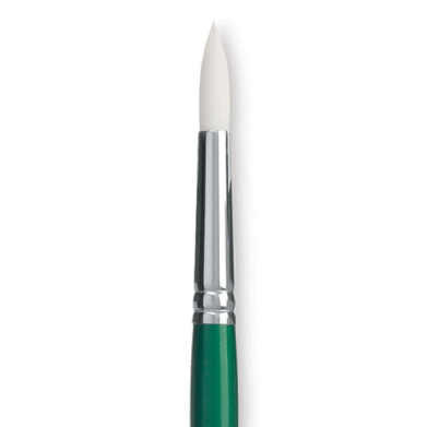Princeton Summit 6100 Series White Synthetic Long Handle Brush for Oil & Acrylic - Round 6