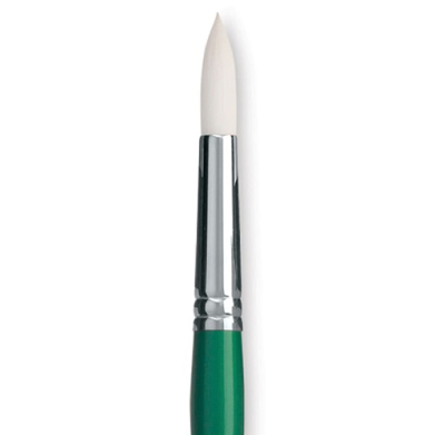 Princeton Summit 6100 Series White Synthetic Long Handle Brush for Oil & Acrylic - Round 8