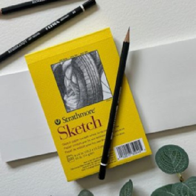 Strathmore 300 Series Mini Sketch Pad  4" x 6"- (20 sheets, 50lb) Fine Tooth Surface