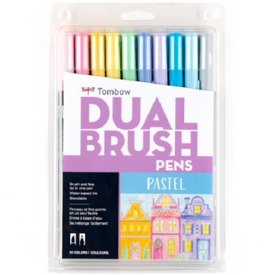 Tombow Dual Brush Pen Set - Pastels 10pk  56187