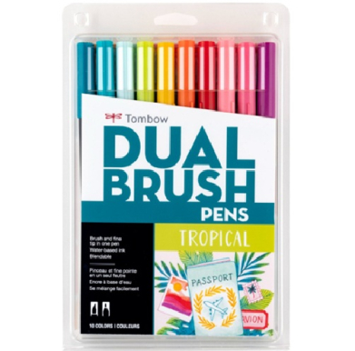 Tombow Dual Brush Pen Set - Tropical 10pk  56189